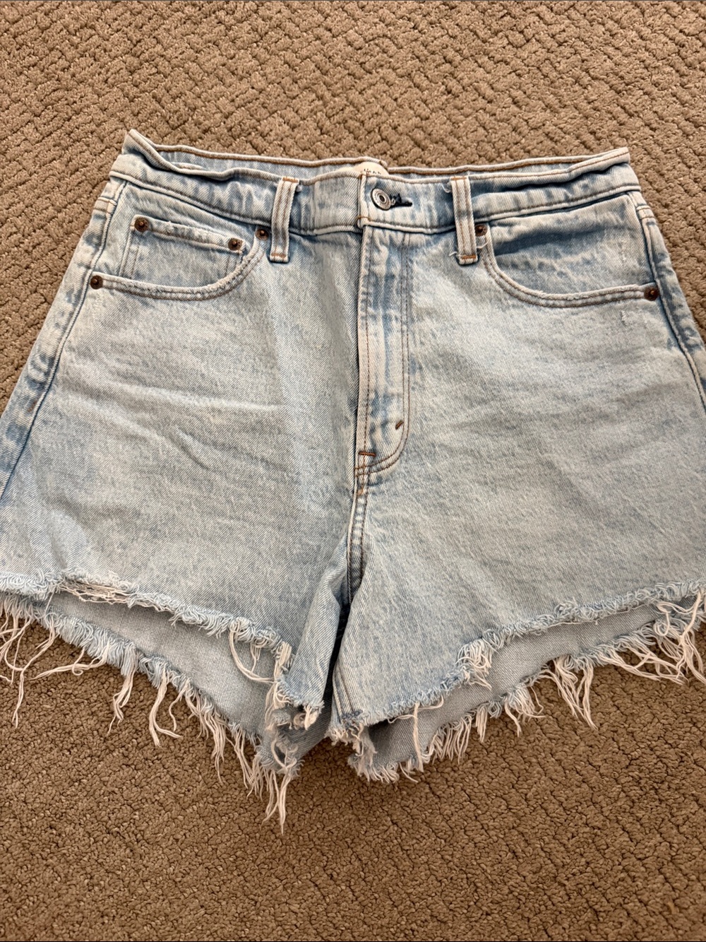 Abercrombie Light Wash High-Waist Denim Shorts - Women